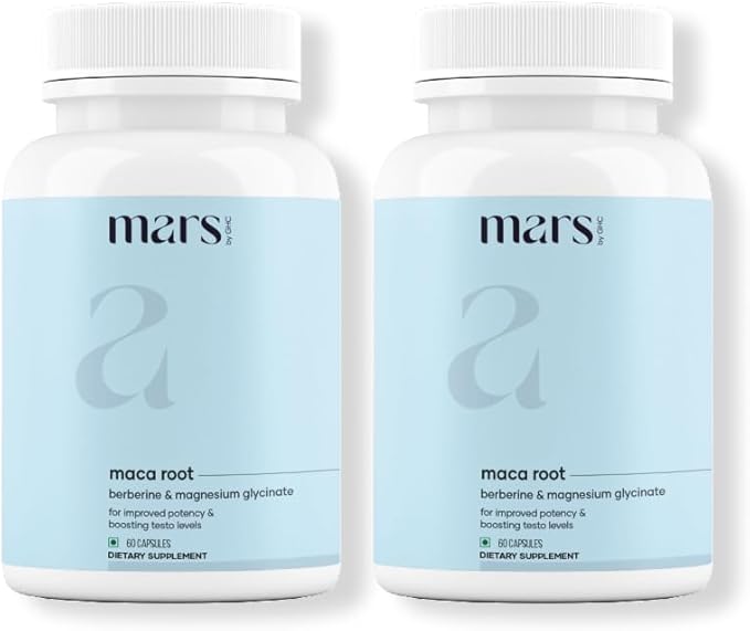 mars by GHC Maca Root Caps (Ginseng): Powered with Magnesium & Berberine - 60 Capsules | Pack of 2