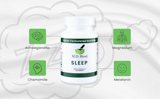 Sleep - Natural Supplement with L-Theanine, Ashwagandha, Magnesium, Valerian Root, Melatonin - Non-Habit Forming Formula for Deep Sleep & Rejuvenating Rest - 90 Capsules