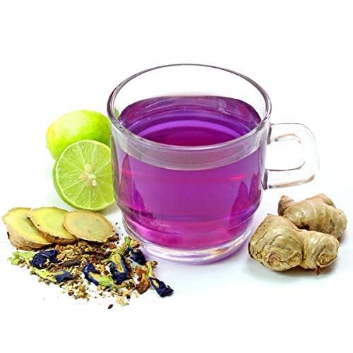 BLUE TEA - Combo Pack - Blue Tea Indian Chai Masala & Purple Tea Spiced (100 Gram - 100 Cups) | FATHERS DAY GIFT | Super Anti-Oxidant | Caffeine Free Herbal Tea | Vegan - GMO-Free - caffeine-free