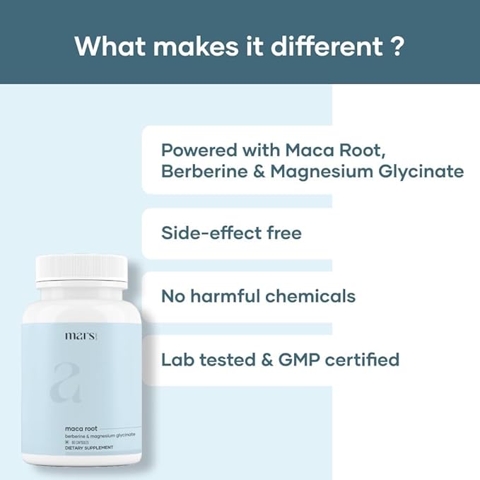 mars by GHC Maca Root Caps (Ginseng): Powered with Magnesium & Berberine - 60 Capsules | Pack of 2