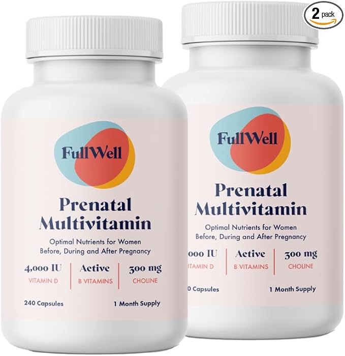 Prenatal Vitamins | Choline, folate, Vitamin D for fetal Growth, Brain Development | 26+ Vital Nutrients | Dietitian-Formulated, OBGYN Recommended, Non-GMO, 3rd Party Tested, 60 Servings