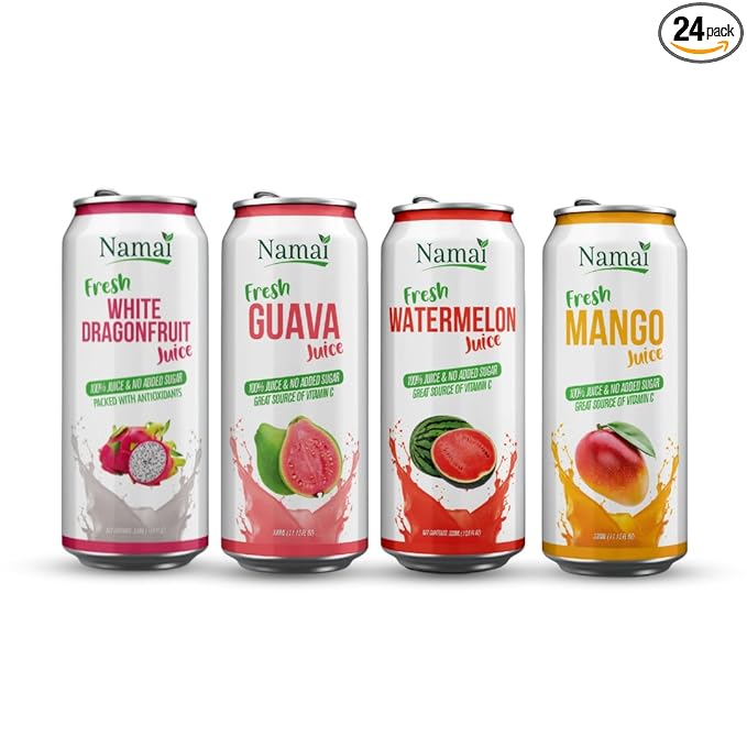 Namai 100% All Natural Pure Juice Tropical Pack, No Added Sugar, No Preservatives, Pack of 24
