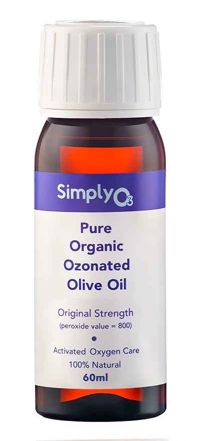Pure Organic Ozonated Olive Oil Orginal Strength 800 Peroxide For Face and Skin Helps In Acne, Anti-Aging, Wrinkles and Rosacea For Sensitive Skin with Made in Spain