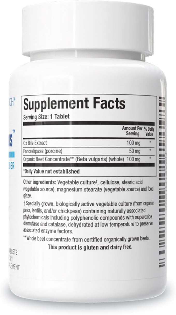 Biotics Research Beta-Plus™ Nutritional Ox Bile Salts Digestive Enzymes Supplement for Bile Production for No Gallbladder-Supports Overall Liver Function, Aids Fat Digestion, Supplies Betaine 90 Tabs