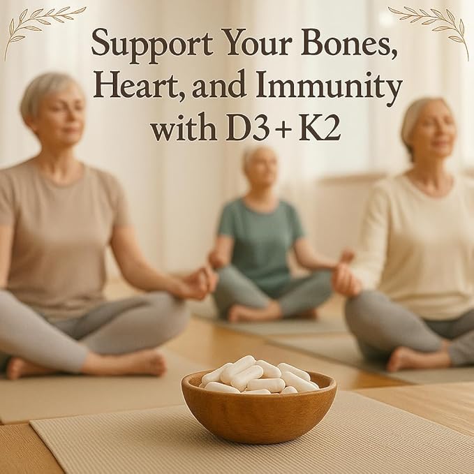Me First Living Vitamin D3 K2 Supplement Bone and Heart Health Non-GMO Formula 125 MCG Vitamin D3 & 100 MCG Vitamin K2 MK-7 Easy to Swallow Vitamin D & K Complex with Calcium
