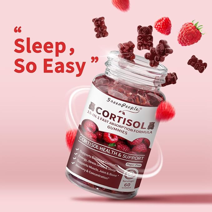 Cortisol Supplements for Women - 15-in- 1 Cortisol Reducer Detox Manager with Ashwagandha/Magnesium/L-theanine/Phosphatidylserine/Vitamin B6 for Mood/Focus & Sleep 60CT