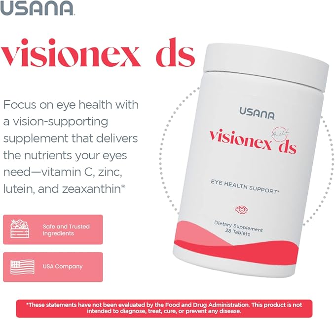 USANA Visionex DS with Lutein Zeaxanthin for Advanced Eye Health and Vision Support* - 28 Tablets - 28 Day Supply