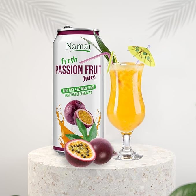 Namai Pure Passion Fruit Juice, No Added Sugar, 24-Pack