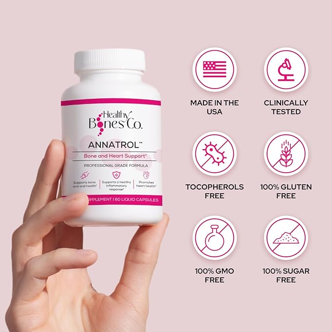 Annatrol Bone Support, Premium Annatto Tocotrienols & Geranylgeraniol (GG) Vitamin E Supplement, 300mg Tocotrienols Vitamin E (DeltaGold Delta + Gamma) 300mg GG-Gold, Helps Promote Bone & Heart Health