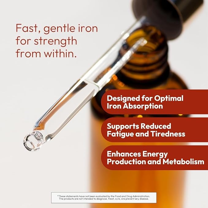 BIGVITA Iron+ | High Absorption Supplement with Microencapsulated Iron Drops + Folate, B6 & Cranberry Extract | No Metallic Taste, Mixed Berry Flavor, Gentle on Stomach | Energy & Hormonal Support