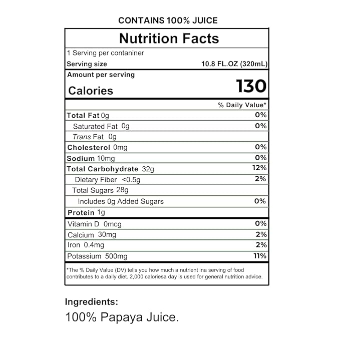 Namai 100% All Natural Pure Papaya Juice, No Added Sugar, No Preservatives, Pack of 24