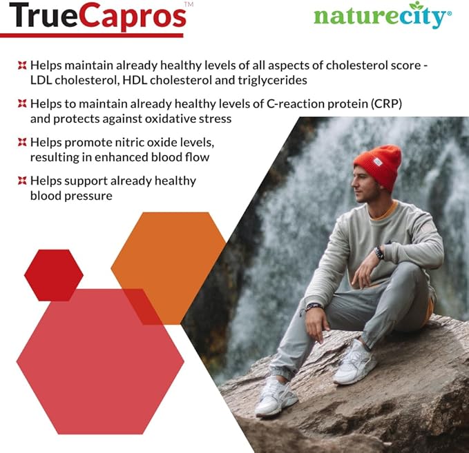 NatureCity True-Capros Amla Fruit Extract Supplement Polyphenol Antioxidant Power Supports Cardiovascular Heart Health (60 Veggie Capsules) Non-GMO Vegan Friendly and Soy Free