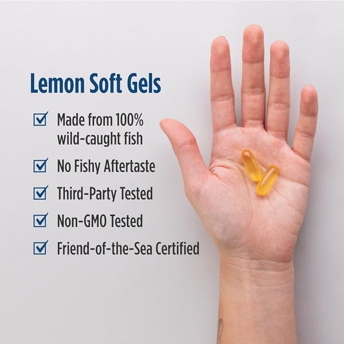 Nordic Naturals Omega-3, Lemon Flavor - 120 Soft Gels - 690 mg Omega-3 - Fish Oil - EPA & DHA - Immune Support, Brain & Heart Health, Optimal Wellness - Non-GMO - 60 Servings