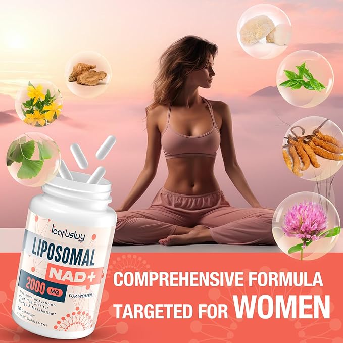 2000MG NAD+ Supplement for Women, with Ashwagandha, Maca, Black Cohosh & Ginkgo Biloba, NMN Alternative, Max Absorption - Liposomal NAD+, Menopause, Focus, Energy, Aging Combat, 540 Capsules