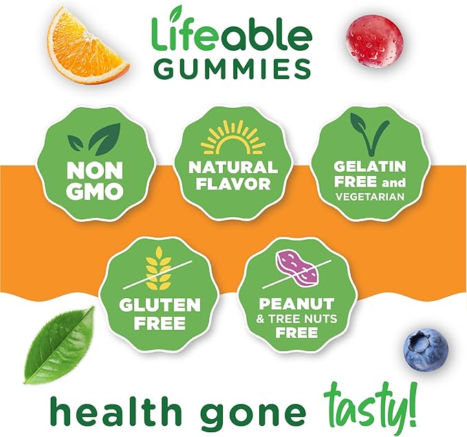 Lifeable Vitamin E Gummies | 400 IU | Great Tasting Vitamin E Supplements | Skin, Eye Health and Immune Function Support | VIT E for Adults, Men, Women | 90 Gummies