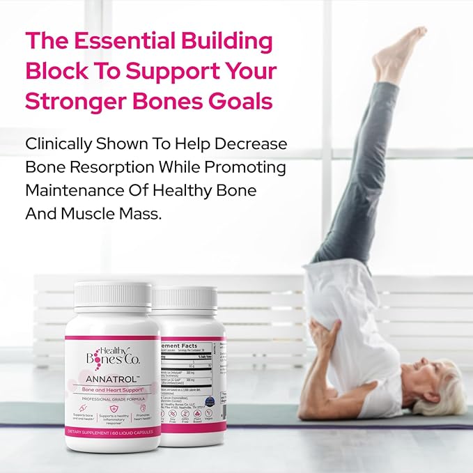 Annatrol Bone Support, Premium Annatto Tocotrienols & Geranylgeraniol (GG) Vitamin E Supplement, 300mg Tocotrienols Vitamin E (DeltaGold Delta + Gamma) 300mg GG-Gold, Helps Promote Bone & Heart Health