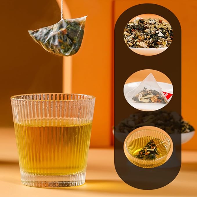 Chicory And Gardenia Tea, 30 Pcs Chicory, Gardenia, Chrysanthemum, Kudzu, Coix Seed, Lily, Mulberry Leaves, Licorice, 8 Ingredients Blend Formula Tea Supports Kidney & Liver Health (2pcs)