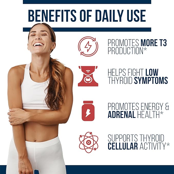 Dr. Westin Childs - T3 Conversion Booster - Thyroid Support for Women with Hypothyroidism & Hashimoto’s - Iodine, Ashwagandha, Guggul Extract, Selenium & Zinc Complex - 60 Servings