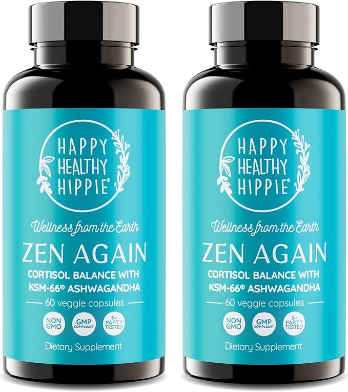 Zen Again Cortisol Manager with Ashwagandha KSM-66 | Cortisol Supplements for Women | 11-in-1 Complex | Natural Stress Support Supplement with L-Theanine, Rhodiola & Magnesium | Vegan, 60 Ct (2Pk)