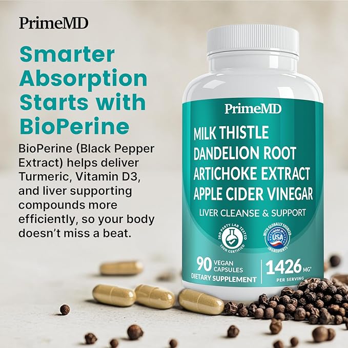 32-in-1 Liver Cleanse Detox and Repair with Milk Thistle, Silymarin, Artichoke Extract and Beetroot Powder for Liver Support - Gallbladder Supplement with Active Liver Health Formula - 1426mg (90ct)