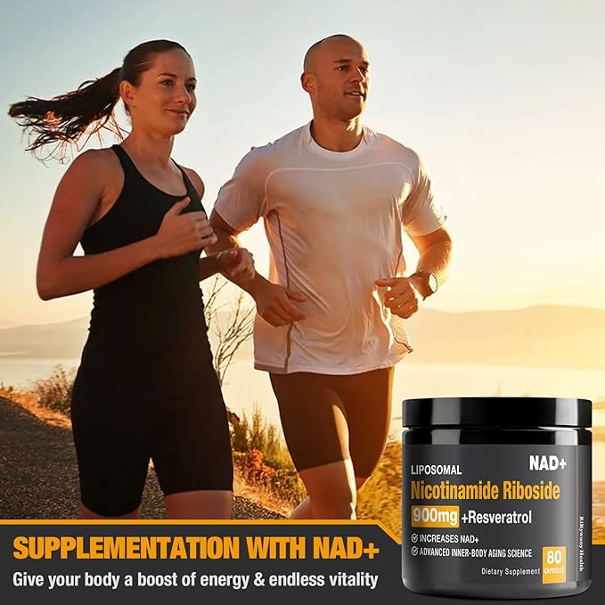 NAD+ Supplement - Liposomal NAD with Nicotinamide Riboside (NR) Resveratrol Quercetin - 2025 New Upgrade, 900mg Pure Organic NAD Plus for Anti-Aging, Energy, Focus