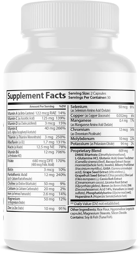 Neuro Surge Pro Brain Support Supplement, 60 Capsules, with Vitamins B6, D3, E, Selenium, L-Glutamine (2)