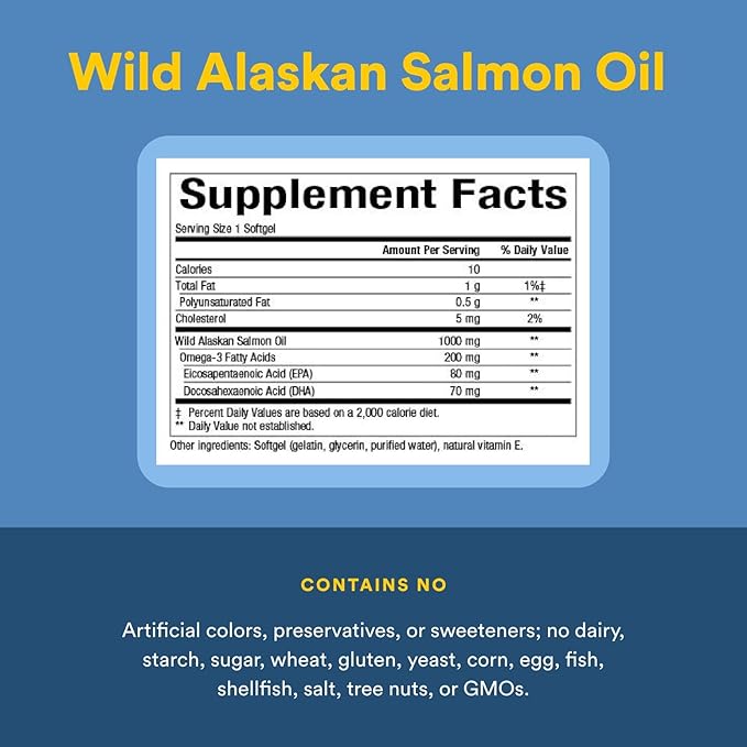 NATURAL FACTORS Wild Alask Salmon Oil, 90 CT