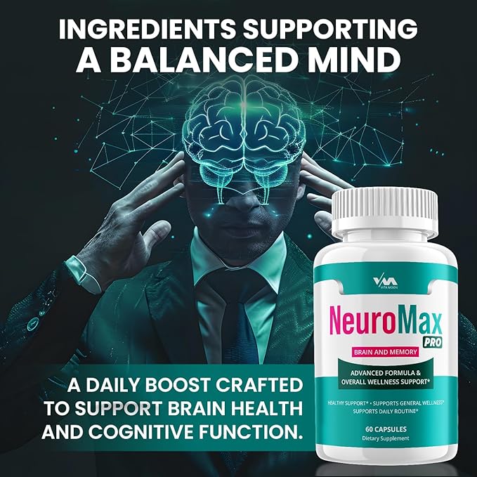 Neuro Max Pro Supplement Capsules – NeuroMax Pro Nootropics Pills, Function Support and Reviews, 60 Capsules