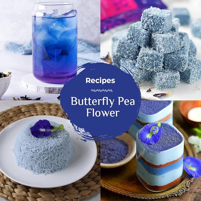 BLUE TEA - Butterfly Pea Flower Tea - 3.52 Oz (300+ Cups) Loose | Antioxidant Rich | Chemical Free - Caffeine Free - Detox Tea - Flower Based - Non Bitter | Zipper Packaging
