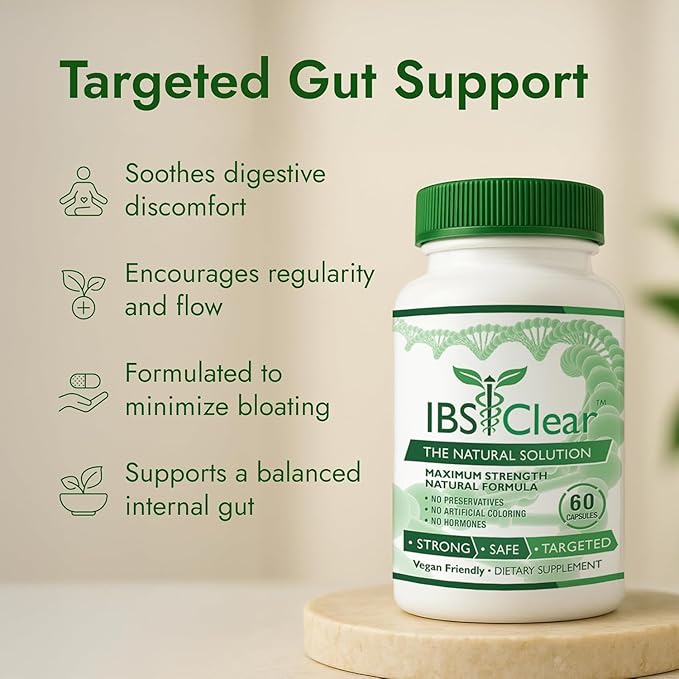 IBS Clear™ - 100% Natural IBS Relief with Vitamin D, Psyllium Husk,, Fennel - 360 Capsules - 2 Bottle