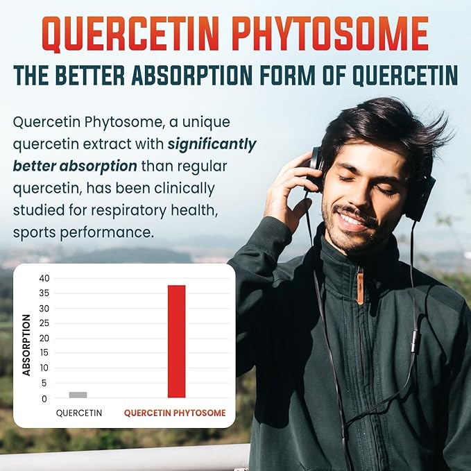 Liposomal Quercetin Phytosome, Quercetin with Bromelain, Zinc & Vitamin C, Bioactive Phytosome Complex, 20X Higher Absorption - 120 Softgels