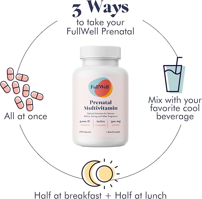 Prenatal Vitamins | Choline, folate, Vitamin D for fetal Growth, Brain Development | 26+ Vital Nutrients | Dietitian-Formulated, OBGYN Recommended, Non-GMO, 3rd Party Tested, 60 Servings