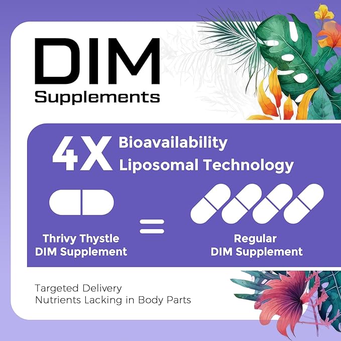 Liposomal DIM Supplement - 1500 mg Women DIM Supplement - Estrogen Supplements Contain Vitamin E, Evening Primrose, Black Cohosh, Omega-3 Fatty Acids (2 Pack)