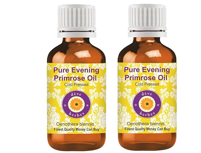 Deve Herbes Pure Evening Primrose Oil (Oenothera biennis) Cold Pressed (Pack of Two) 100ml X 2 (6.76 oz)