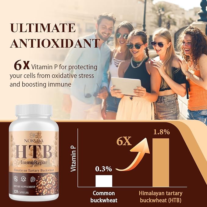 Himalayan Tartary Buckwheat Supplement with Quercetin, Zinc, Rutin, Vitamin C, D, Curcumin for Immune Support & Antioxidant & Gut Health - 240 Vegan Capsules