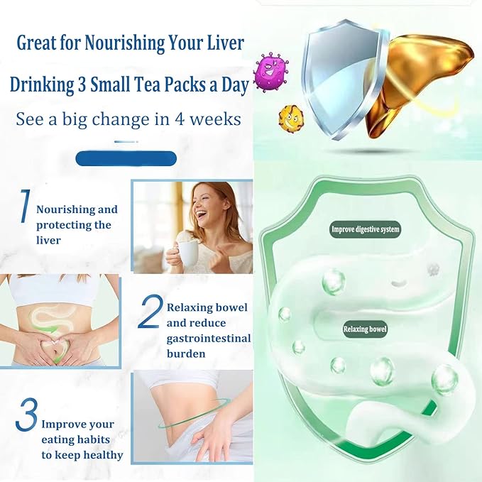 Nourishing Liver Tea,Daily Liver Nourishing Tea with 18 Different Herbs for Healthy Liver (1 Box 30 Bags)
