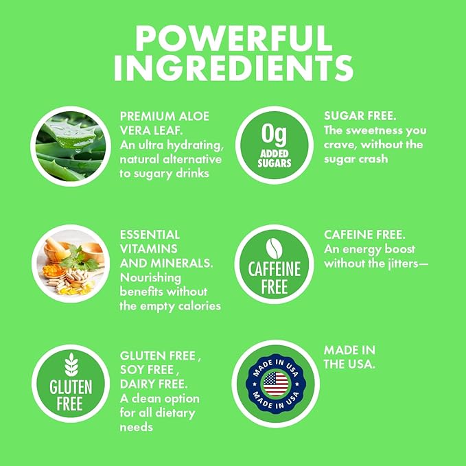 Yes You Can! Organic Aloe Vera Powder Drink Mix - Hydration Booster Infused with Pure Aloe Juice - Delicious Flavors - Made in USA - Antioxidant Rich - Peach Lemonade Flavor - 40 Servings Per Canister