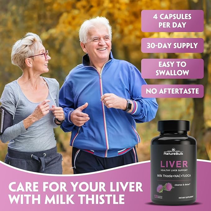 Premium Liver Support Complex - 120 Capsules with TUDCA, NAC, Milk Thistle Extract & Astragalus - Advanced Formula with Choline, Vitamin E & Zinc - 30 Day Supply