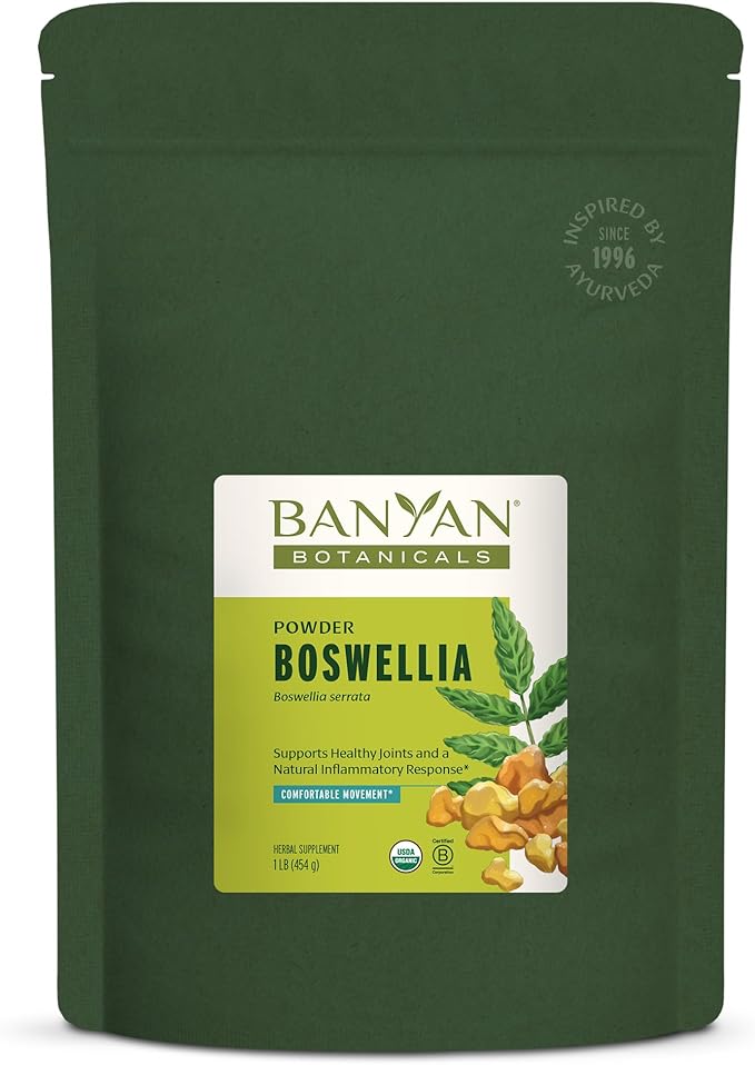 Banyan Botanicals Boswellia Powder – Organic Frankincense Resin (Boswellia Serrata) – Traditional Ayurvedic Joint Health Supplement* – 1 lb. – Non-GMO Sustainably Sourced Vegan