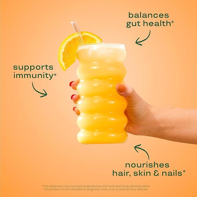 Bloom Nutrition Bovine Colostrum Powder with Vitamin B-12 for Gut Health, Immune Support, Hair Growth & Beauty Supplement | Orange Cream, 25 Servings