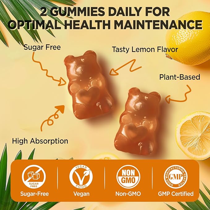Pumpkin Seed Oil Gummies with Saw Palmetto, Organic Pumpkin Seed Oil Supplement for Hair Growth & Skin Health, High Pure Extract for Women Men, Lemon, Sugar Free, Vegan, 60