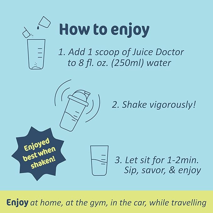 Juice Doctor Instant Hydration Powder, Electrolyte Drink Mix, Dehydration Relief Made with Apple Juice Powder, Magnesium Citrate, and Vitamin D, 1.2 pounds (560g / 28 Servings)