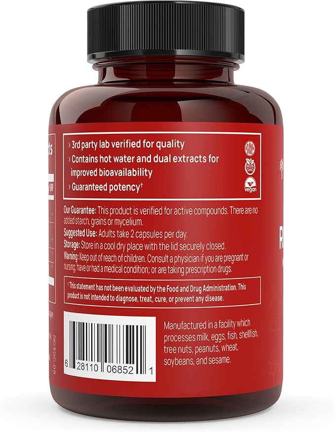 Real Mushrooms RealClarity Capsules – Lion’s Mane, KSM-66 Ashwagandha, Cordyceps & Reishi – Mental Sharpness, Alertness. & Adaptogenic Support – Vegan, Non-GMO – 60 Count Mushroom Supplement