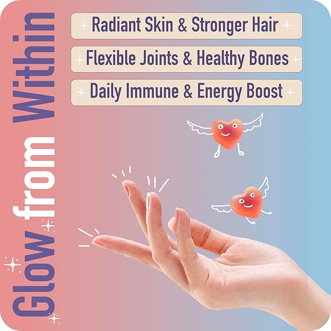 Collagen Peptides Gummies for Women – Biotin, Zinc, Vitamin D3 – 120 Count – Hydrolyzed Collagen Gummy Complex – Hair, Skin & Nails Support – Sugar-Free, Halal, Lactose-Free, Strawberry Cream Flavor
