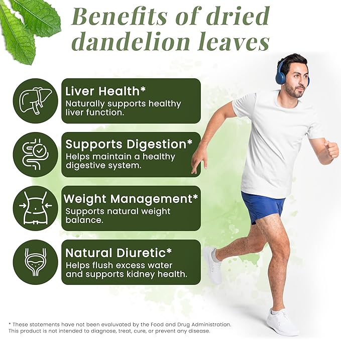 Dandelion Leaves 1 LB, 100% Natural & Pure, Ideal for Dandelion Tea, Herbal Blends & Wellness Uses, 1 LB Bulk Pack, Resealable Bag for Freshness - By Yogiโs Giftยฎ