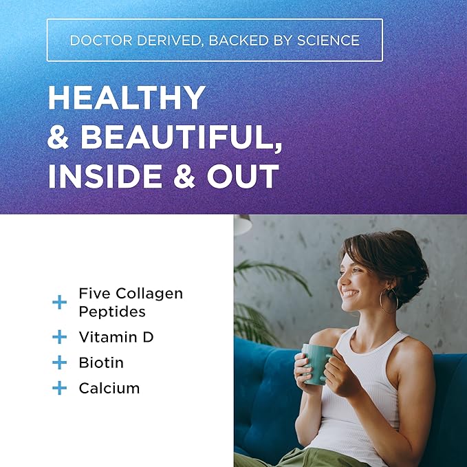 DR. EMIL NUTRITION Multi Collagen Peptides Plus Biotin and Vitamin D | Biotin & Collagen Supplements | Hair Skin & Nails | Biotin Pills Hair Growth | 60 Servings
