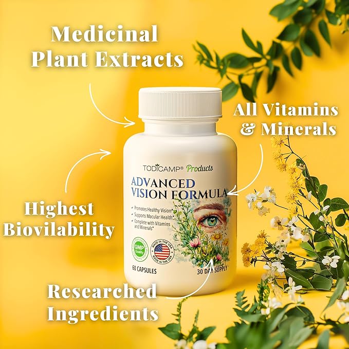 Macular Support Eye Health Vitamins & Vision Supplements Lutein 400mg, Zeaxanthin 10mg, Eyebright Herb, Lycopene Supplement & Bilberry Supplement for Eyes, Eye Vitamins for Seniors & Adults