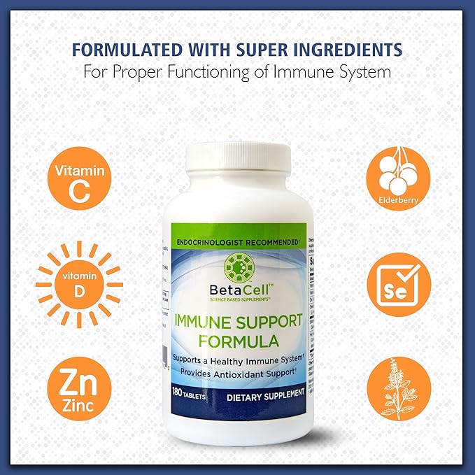 180 Tablets - 6 in 1 Immune Supplement | Vitamin C - Elderberry - Selenium - Vitamin D - Zinc and Holy Basil - Immune Defense for Adults and Kids