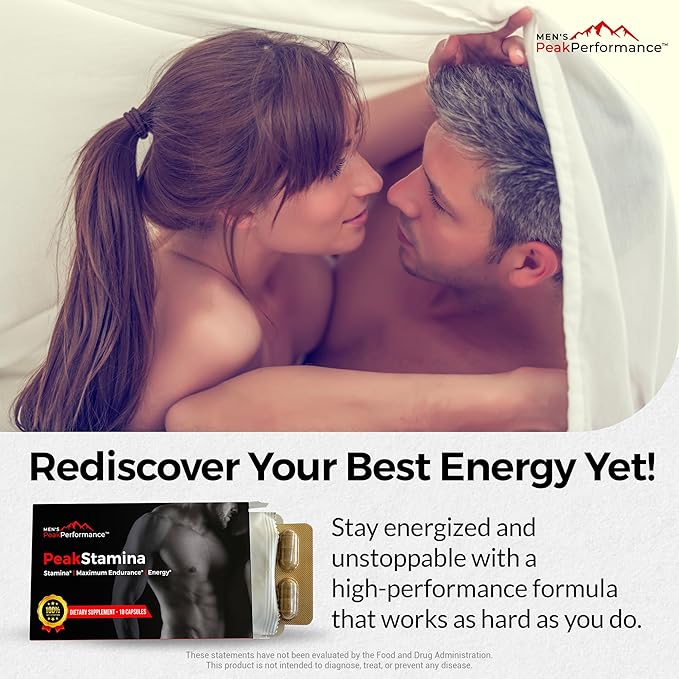 Male Maximizer Supplement - Energy, Endurance & Stamina Support for Peak Performance with Horny Goat Weed, Ashwagandha, Tongkat Ali & Maca - 10pk Capsules