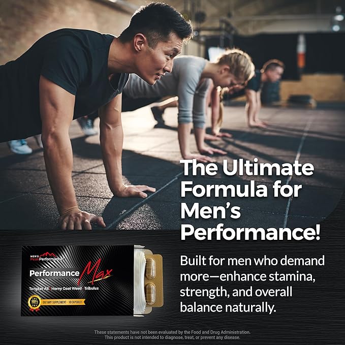 Masculinity Maximiser Supplement for Men – Energy, Endurance & Stamina Support for Improved Performance with Horny Goat Weed, Ashwagandha, Tongkat Ali & Maca – 10 Capsules